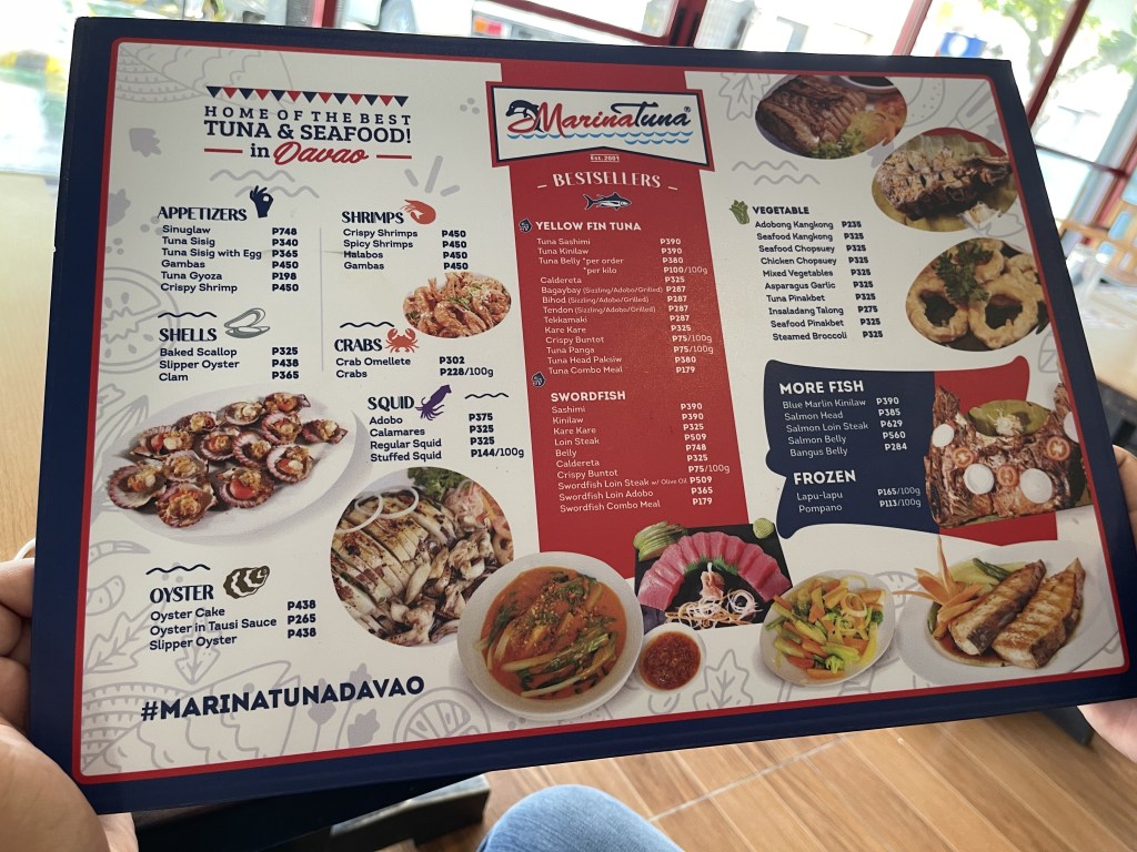 Marina Tuna Menu