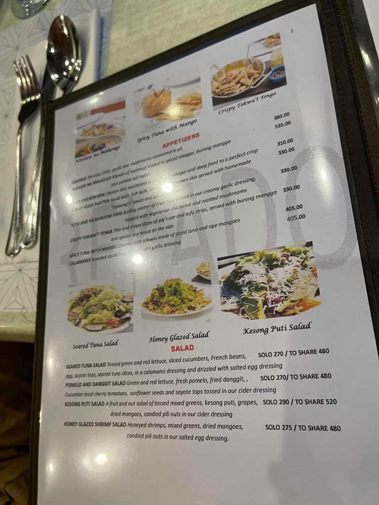 Rekado's Menu Appetizers