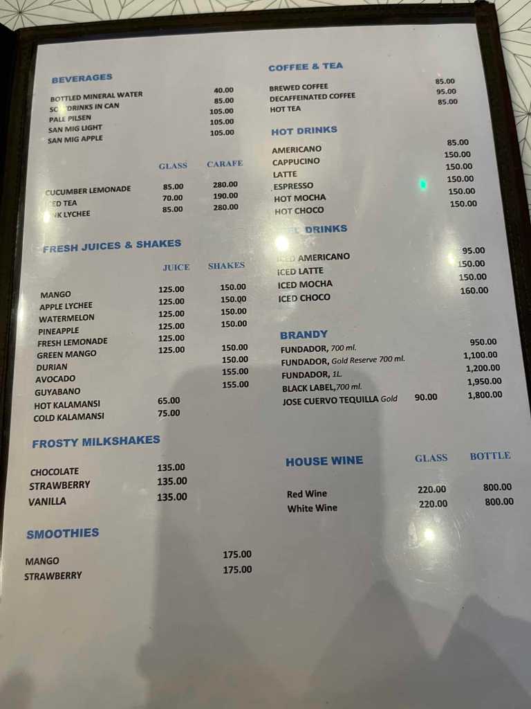 Rekado's Menu Beverages