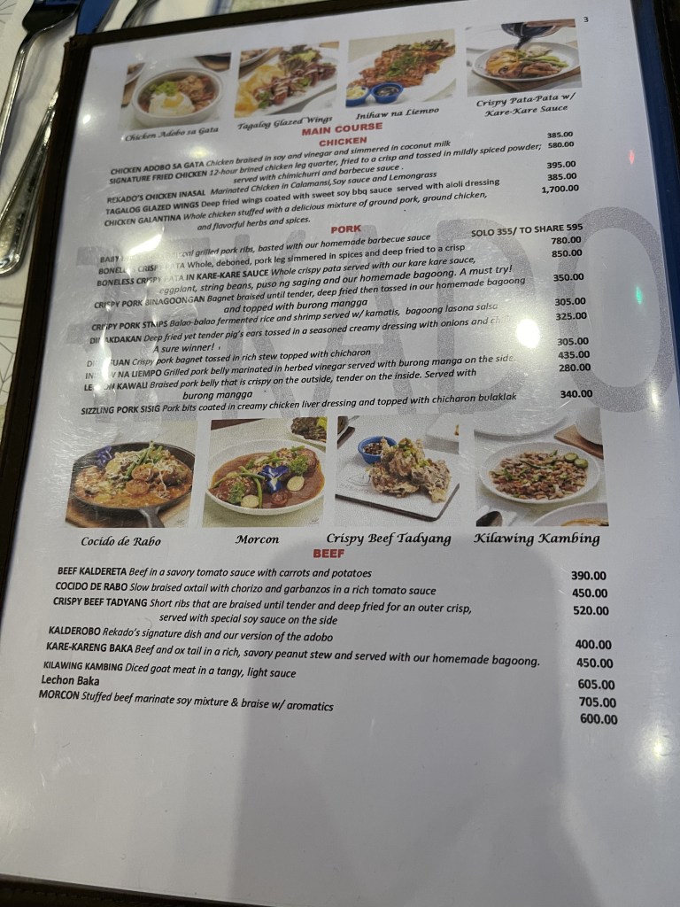 Rekado's Menu Main Course