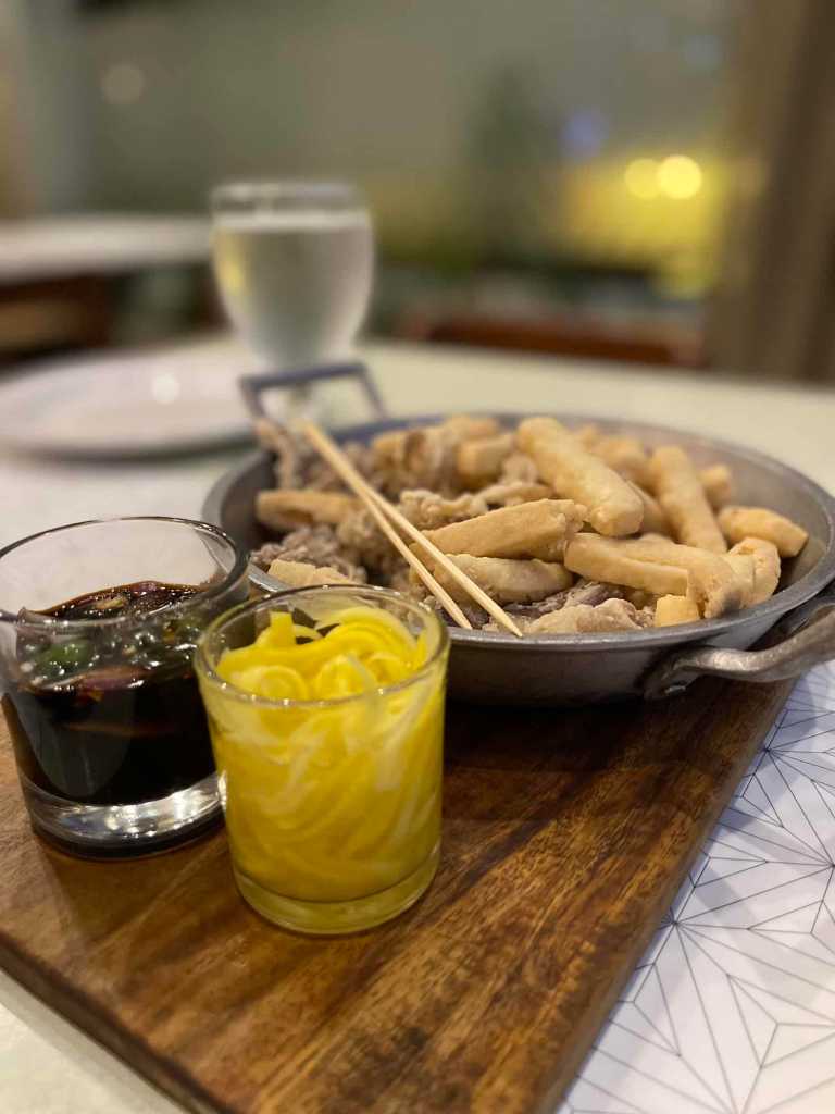 Crispy tenga ng baboy and tokwat with burong mangga