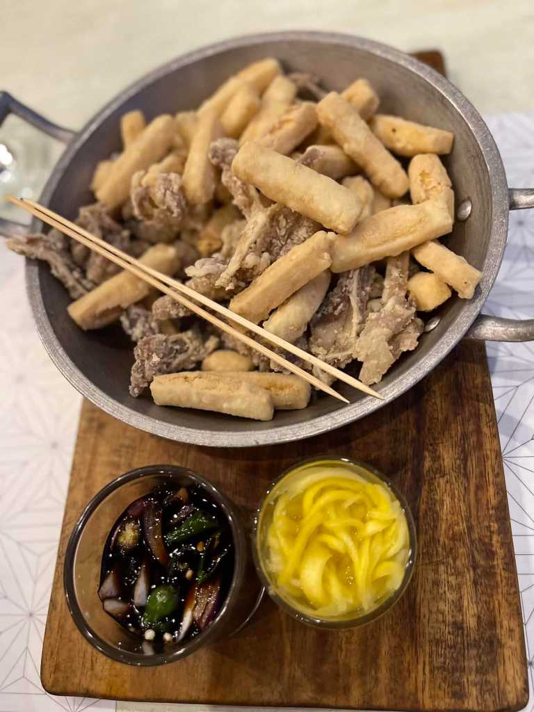 Crispy Deep fried Pig Ears with Tofu