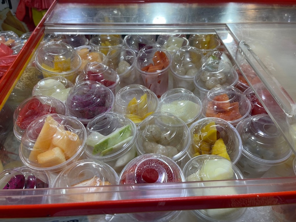 Fruits in a cup Choices (top view)