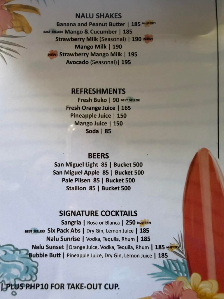 Sandbar's Menu 4