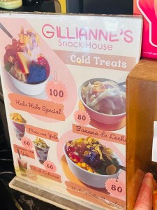 Gilliane's Snack House Menu 2