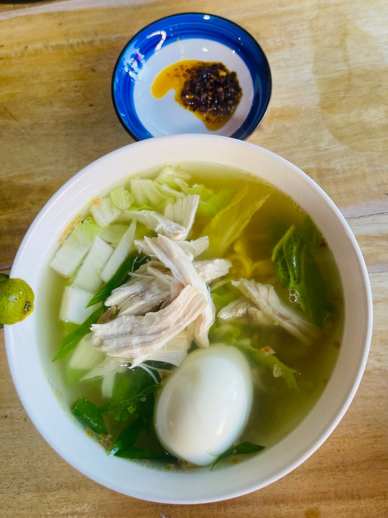 Chicken Mami with boiled Egg at Gilliane's