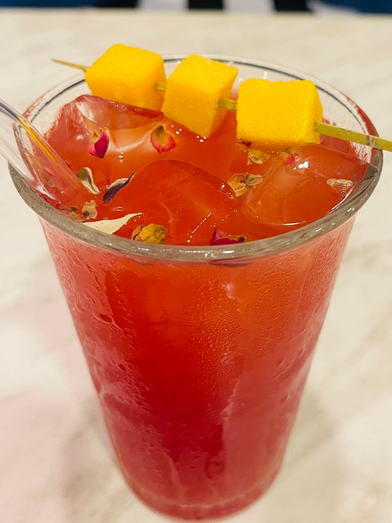 Tea with Mango Skewer (forgot the name)