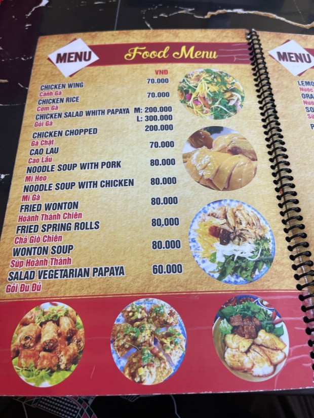 Cơm Gà Nga’s Main Dish Menu