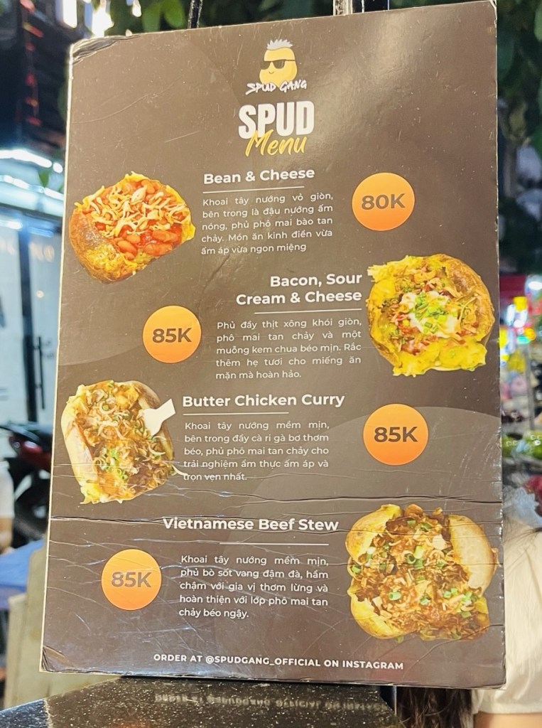 Spud Gang Menu​