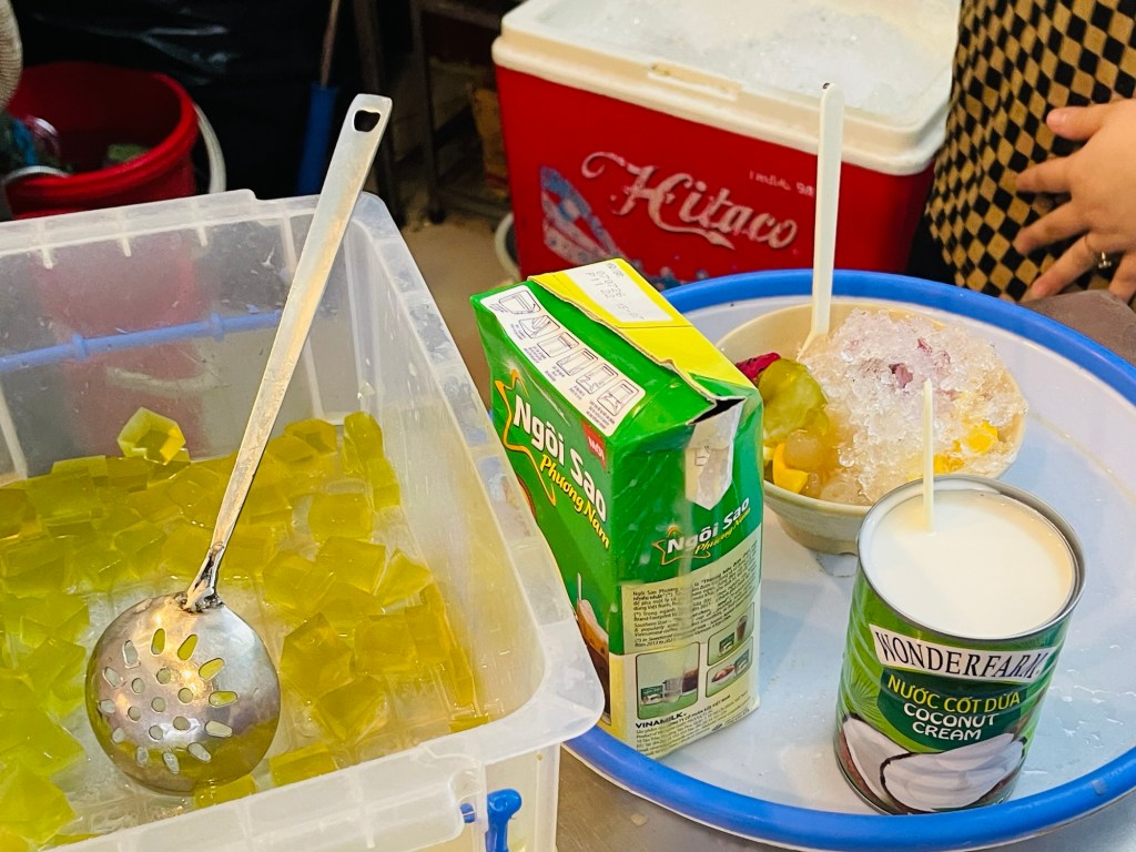Chè Thập Cẩm - coconut milk, jellies and crushed ice