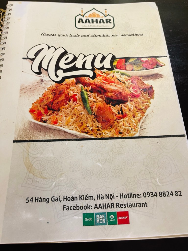 AAHAR's Menu Cover