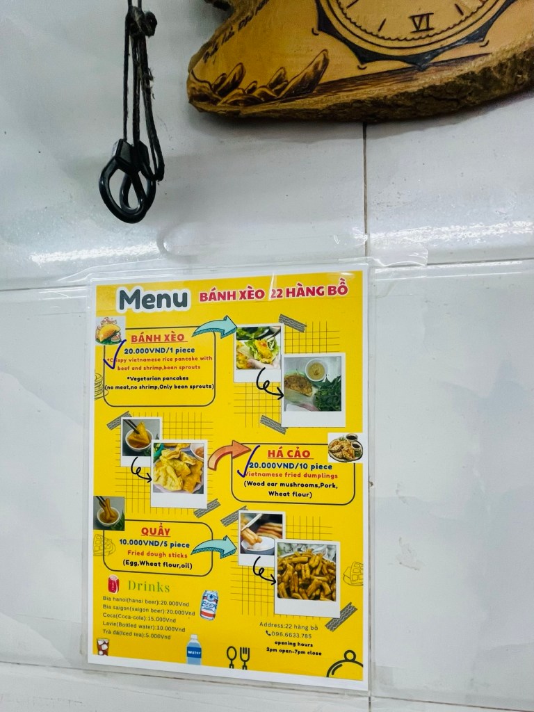 Quay Bánh Xèo 22 Hàng Bồ Menu