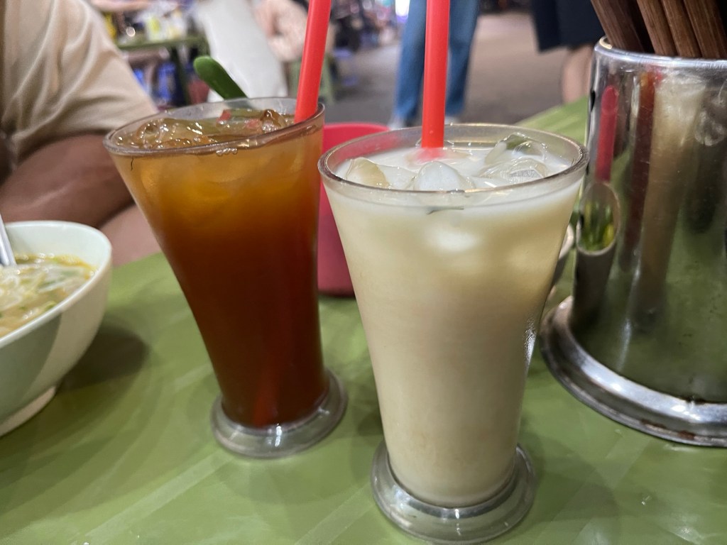Glasses of Lemongrass and Lime Tea with Honey and Soy Milk